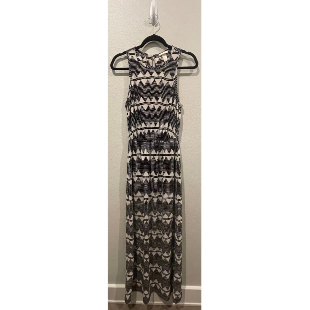 H&M Black and White Tribal Long Dress